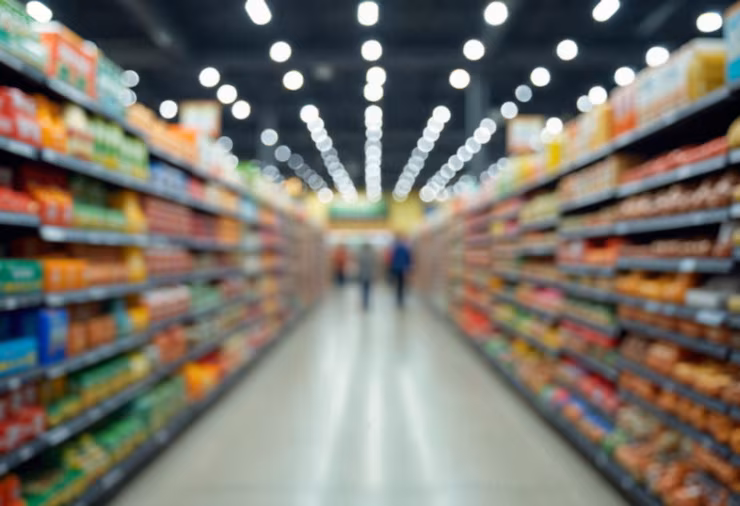Rayons d'un supermarché professionnel